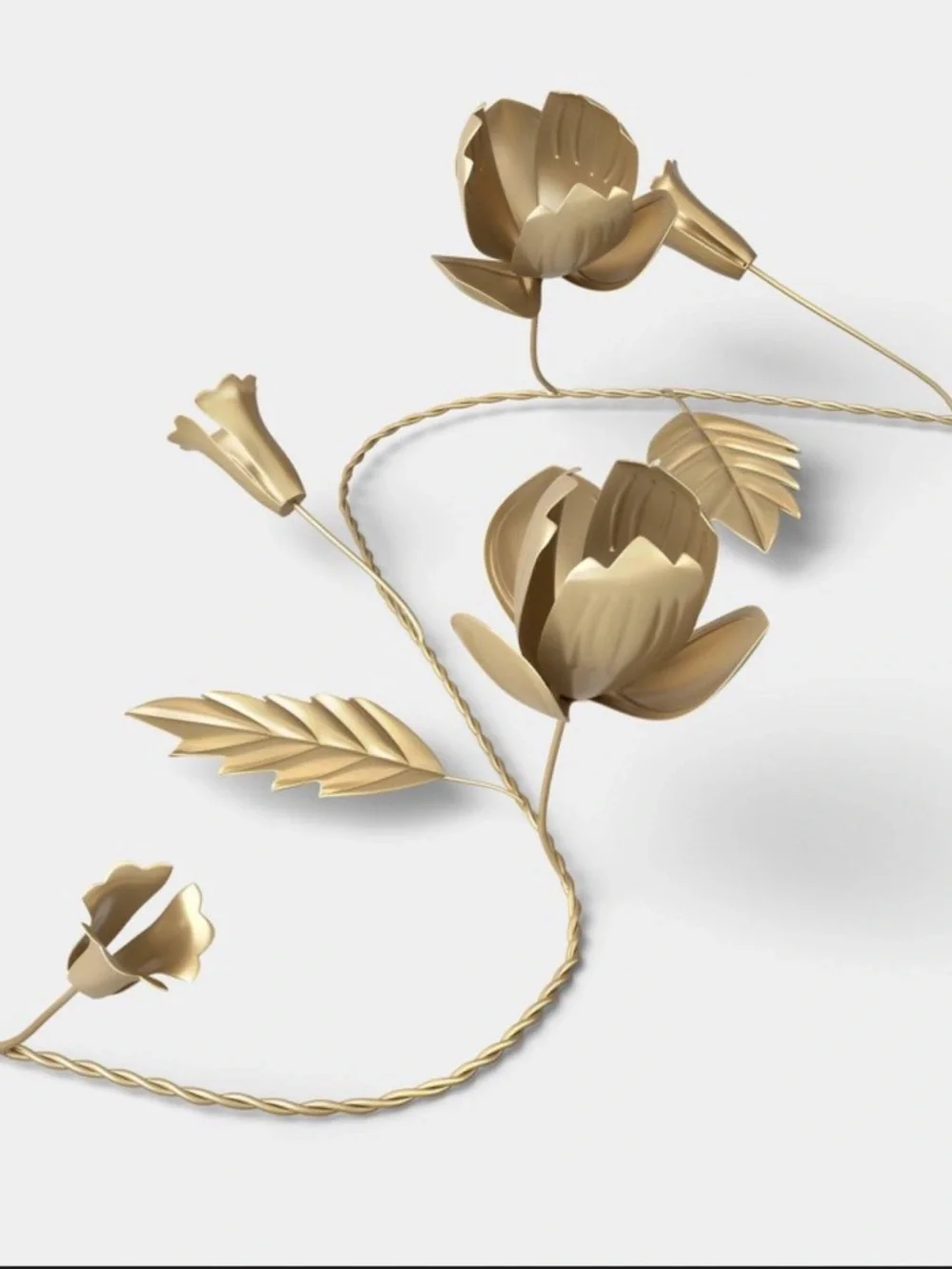 Gold Floral and Bell Metal Botanical Garland - Threshold™
